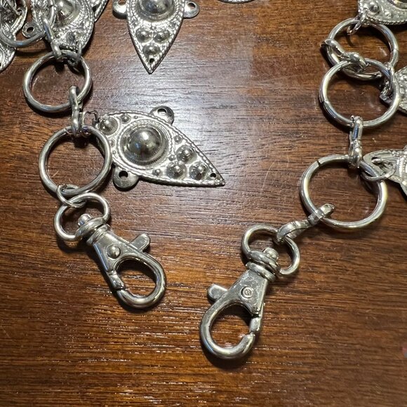 Metal Chain Belt Whimsigoth Gypsy Charms Witchy Festival Celestial Silver Long - Picture 4 of 8